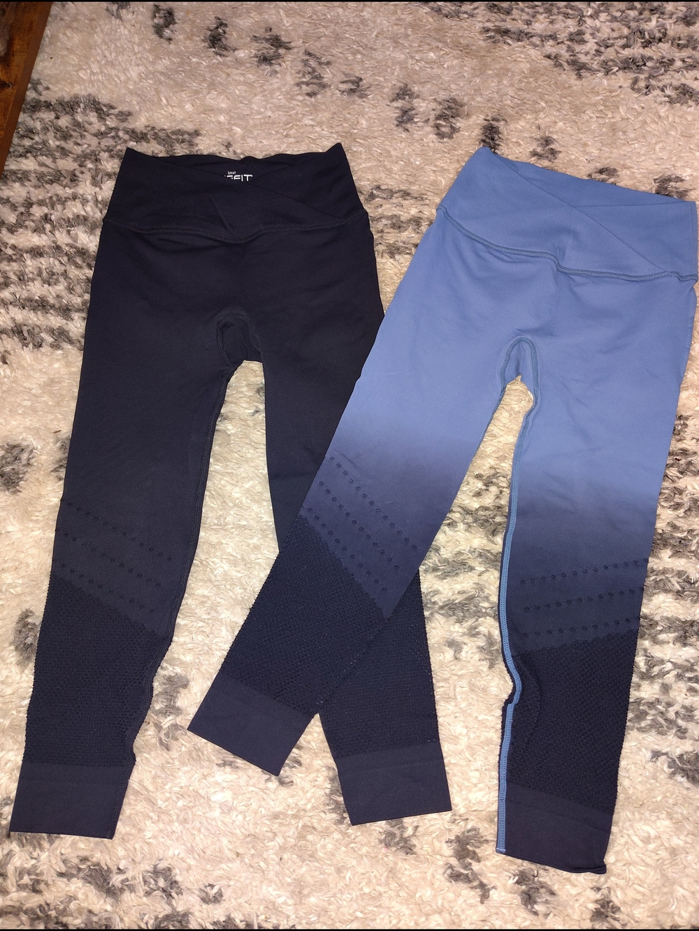 SHEFIT Ombre Leggings Set - Black and Blue
